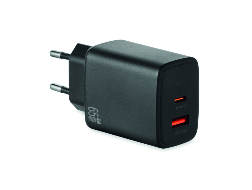 Logo trade corporate gift photo of: EU 2-pole wall adapter/charger
