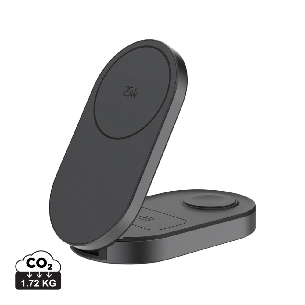 Logo trade promotional product photo of: Quantum ultra-fast 3-in-1 25W Foldable Wireless Charger