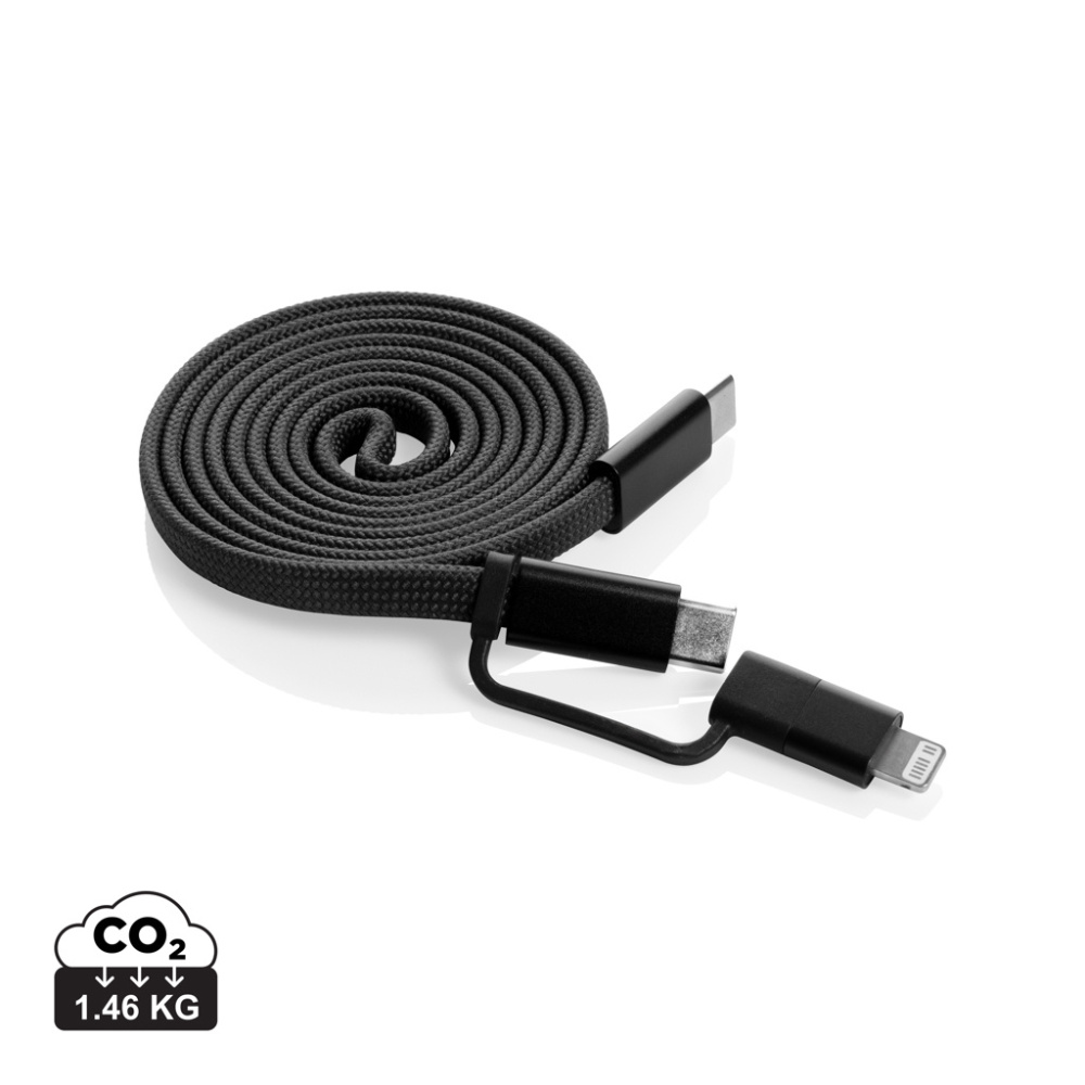 Logo trade promotional giveaway photo of: Arc RCS recycled Ultra-thin 60W 2 in 1 magnetic cable