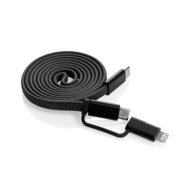 Logo trade promotional merchandise image of: Arc RCS recycled Ultra-thin 60W 2 in 1 magnetic cable