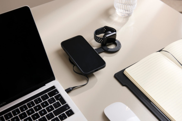 Logo trade promotional gifts picture of: VINGA Baltimore RCS 2-in-1 Wireless 15W Travel Charger
