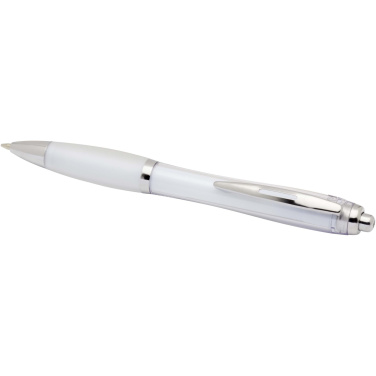 Logo trade promotional merchandise picture of: Nash RCS recycled plastic ballpoint pen with coloured barrel and grip (black ink)