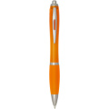 Nash RCS recycled plastic ballpoint pen with coloured barrel and grip (black ink), Orange
