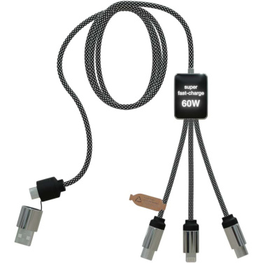 Logo trade promotional products image of: SCX.design C33 60W Type-C charging cable with dual light-up logo
