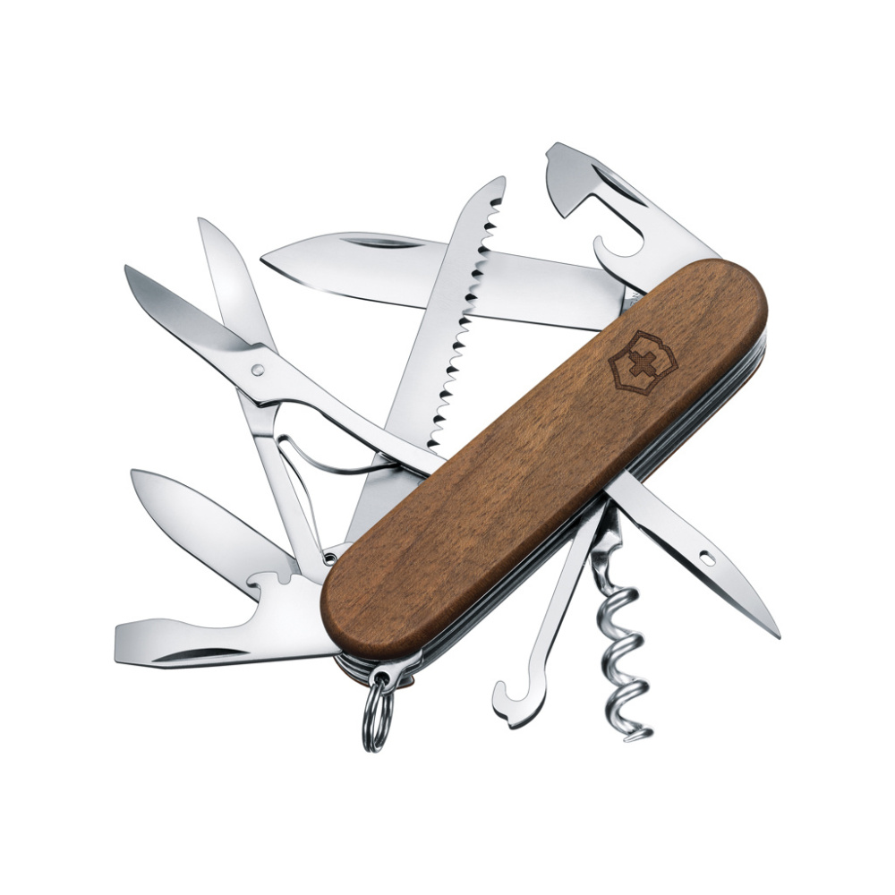 Logo trade promotional product photo of: VICTORINOX Pocket Knife Huntsman Wood 13 functions