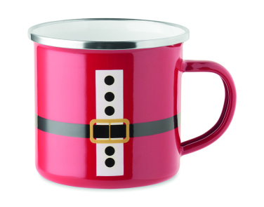 Logo trade promotional giveaways picture of: Santa enamel vintage mug 300ml