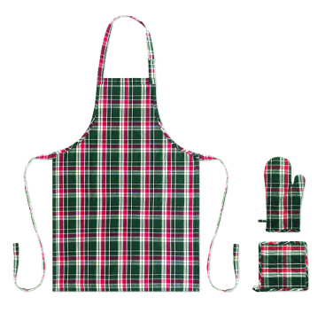 Logotrade corporate gift picture of: Chequered cotton kitchen set