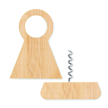 Logo trade corporate gifts image of: Bamboo bottle stand & opener