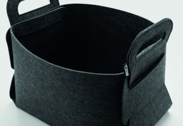 Logo trade corporate gifts image of: Foldable RPET felt basket
