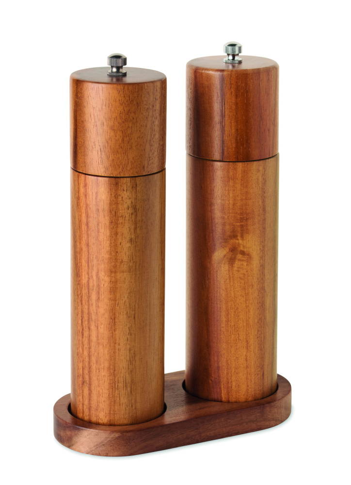 Logo trade promotional giveaways image of: Acacia salt & pepper grinders
