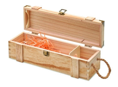 Logo trade promotional merchandise picture of: Paulownia wood wine gift box