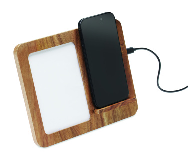 Logotrade promotional merchandise picture of: Acacia frame & charger 15W