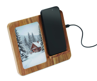 Logotrade promotional products photo of: Acacia frame & charger 15W