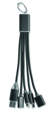Logo trade promotional giveaway photo of: 3-in-1 charging cable keyring