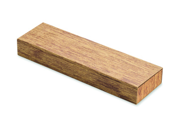 Logo trade promotional giveaways image of: Acacia wood pen and pencil set