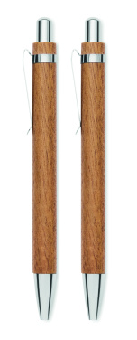 Logotrade advertising products photo of: Acacia wood pen and pencil set