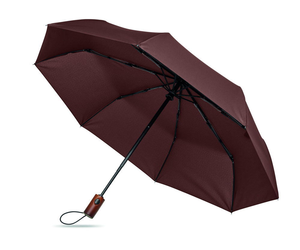 Logo trade promotional items image of: 21" auto umbrella wood handle