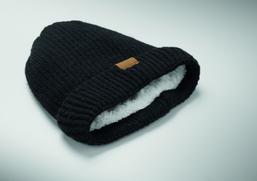 Logo trade promotional giveaways image of: Knitted beanie with cuff