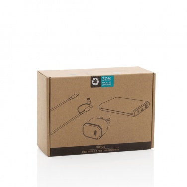 Logotrade reklaamkingi foto: Surge RCS taaskasutatud PET 20W tüüpi C 3 tk laadimiskomplekt
