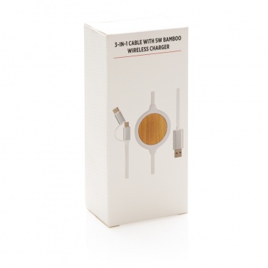 Logo trade firmakingitused foto: Kolm-ühes kaabel 5W bambusest juhtmevaba laadijaga