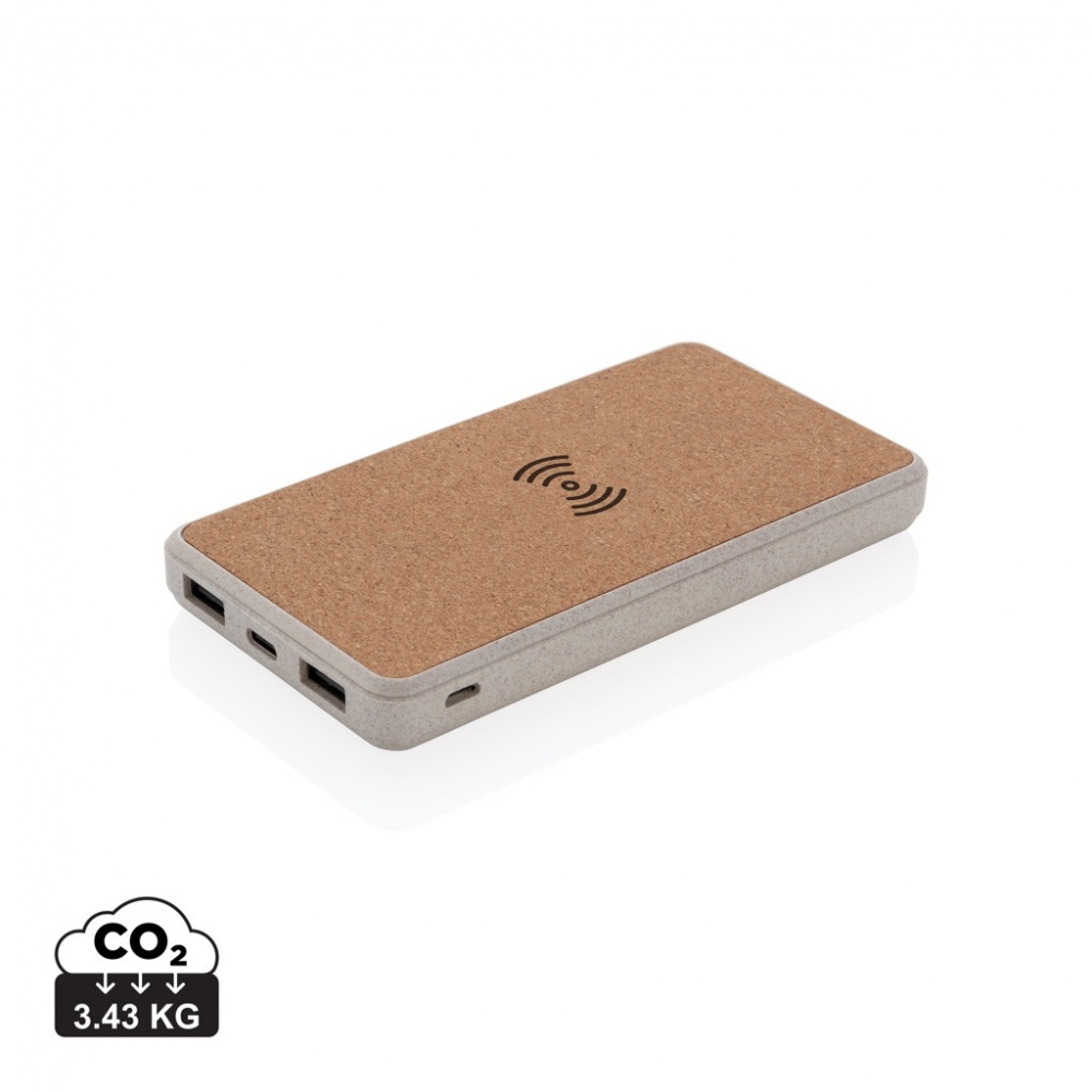 Logo trade reklaamkingitused foto: Korgi- ja nisukõrrega 8000 mAh 5W juhtmevaba akupank