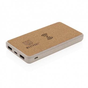 Logotrade ärikingi foto: Korgi- ja nisukõrrega 8000 mAh 5W juhtmevaba akupank