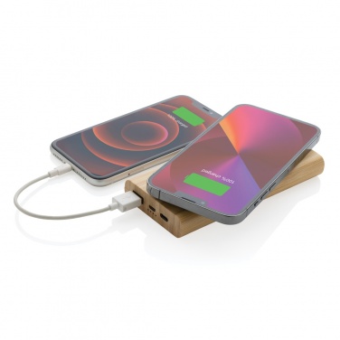 Logotrade reklaamkingid pilt: Bambusest 8000 mAh 5W juhtmevaba akupank