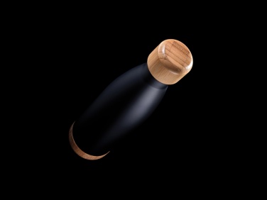 Logotrade reklaamkingituse foto: Roostevabast terasest vaakumpudel bambusest kaane ja põhjaga