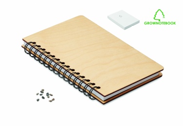 Logotrade meened pilt: A5 kasepuidust märkmik GROWBOOK™