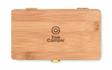 Logo trade meened foto: 21 tk tööriistakomplekt bambusest kohvris