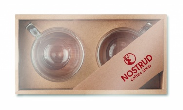 Logotrade reklaamtooted pilt: Komplektis 2 kahekordse seinaga espressotassid