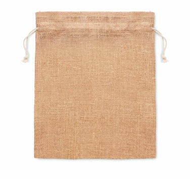 Logo trade ärikingituse pilt: Väike džuudist kingikott 14 x 22 cm