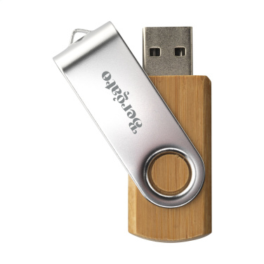 Logo trade firmakingid foto: USB Twist Bamboo 64 GB