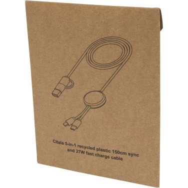 Logo trade ärikingituse pilt: Citala 5-in-1 taaskasutatud plastist 150 cm kiirlaadimiskaabel