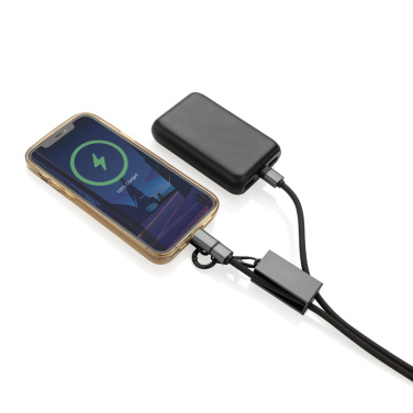 Logotrade firmakingid pilt: Terra RCS taaskasutatud PET telefoni kaelapael kahe laadimiskaabliga