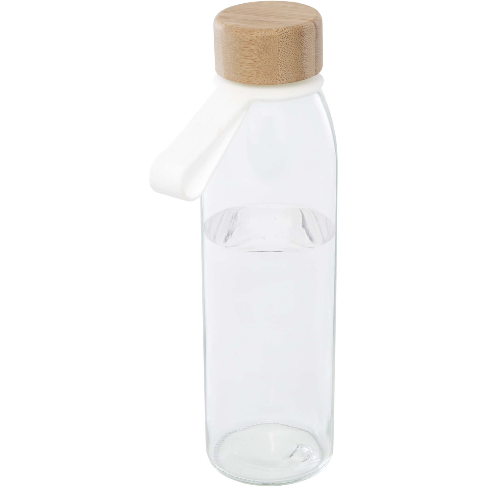 Logotrade reklaamtooted pilt: Porto 500 ml klaasist veepudel bambusest korgiga