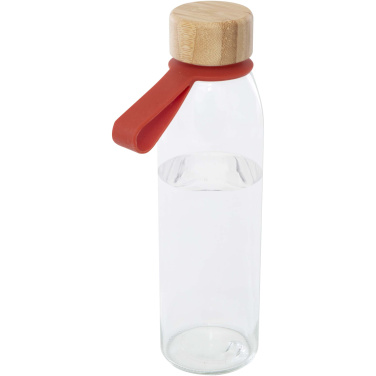 Logo trade firmakingituse pilt: Porto 500 ml klaasist veepudel bambusest korgiga