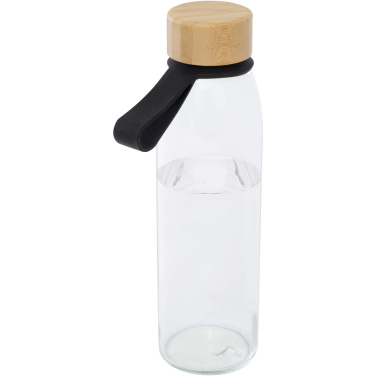 Logotrade reklaamkingituse foto: Porto 500 ml klaasist veepudel bambusest korgiga
