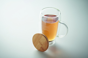 Logo trade ärikingitused foto: Topeltseinaga klaasist kruus kaanega 450ml