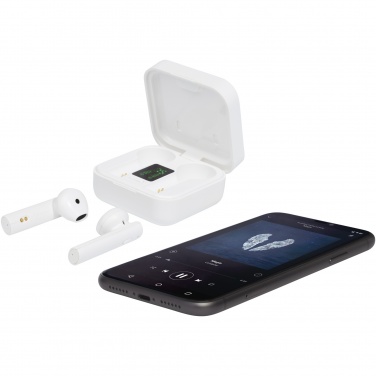 Logo trade mainoslahja ja liikelahja tuotekuva: Tayo TWS-nappikuulokkeet aurinkolaturilla 