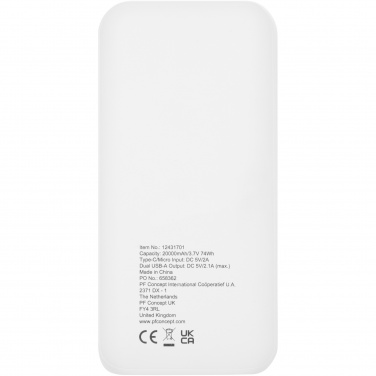 Logo trade mainoslahjat tuotekuva: Electro 20 000 mAh:n varavirtalähde kierrätetystä muovista 