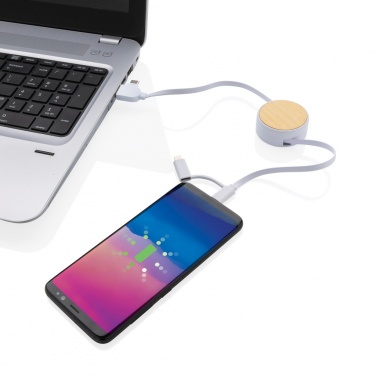 Logotrade mainoslahjat ja liikelahjat tuotekuva: RCS Ontario 6-in-1 sisäänvetäytyvä kaapeli