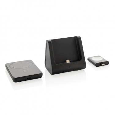 Logotrade mainostuotet kuva: Powerbase 3 in 1 -laturi virtapankilla RCS kierrätysmuovia