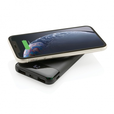 Logo trade mainoslahja kuva: 10000mAh langaton varavirtalähde kellolaturilla