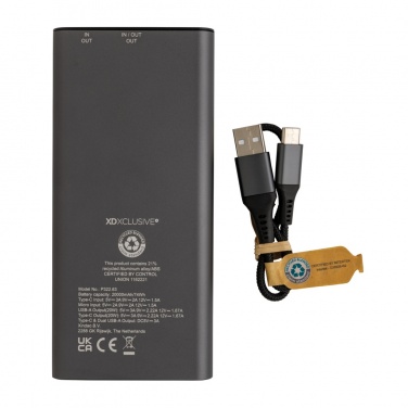 Logo trade mainostuote kuva: Terra RCS alumiininen 20w 20000mAh varavirtalähde