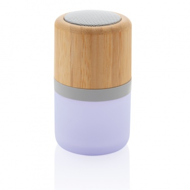 Logo trade mainoslahjat ja liikelahjat kuva: Bamboo 3W kaiutin väriä vaihtavalla valolla