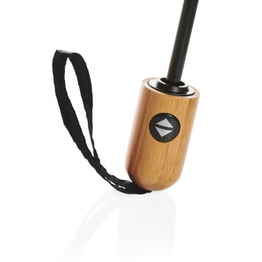 Logo trade mainoslahja ja liikelahja tuotekuva: 21" Impact AWARE™ RPET 190T auto open/close bambusateenvarjo