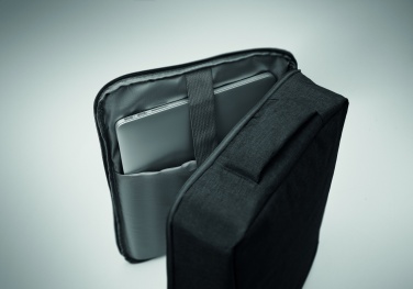 Logotrade liikelahja mainoslahja kuva: Ohut 15 tuuman kannettava reppu 300D RPET:stä ja 210D RPET-vuorella mukautettavalla painatuksella