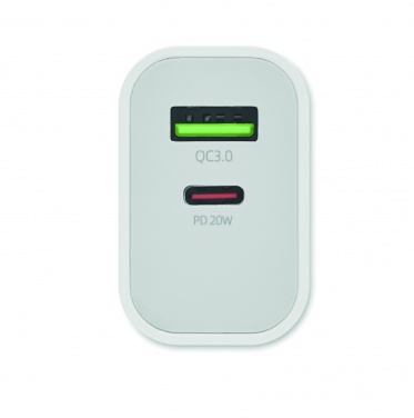 Logotrade mainoslahja ja liikelahja kuva: USB-laturi EU-pistokeella