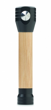 Logotrade mainoslahja ja liikelahja kuva: 3 in 1 bambu taskulamppu, jossa on hätävasara ja turvavyöleikkuri mukautettavalla painatuksella